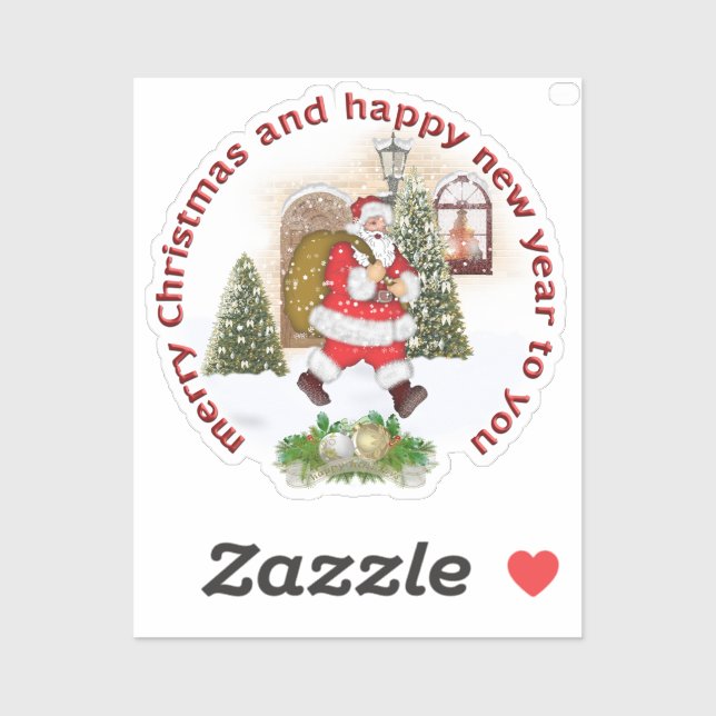 Vintage Santa Claus In Snow Christmas Art (Sheet)