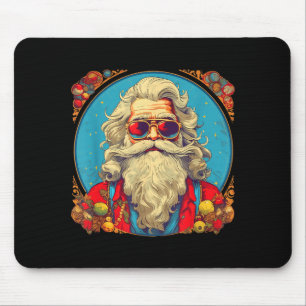 Vintage Santa Claus In Sungles Funny Christmas Rtr Mouse Pad