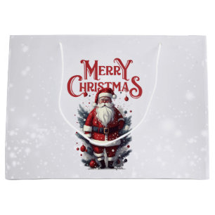 Vintage Santa Claus Large Gift Bag