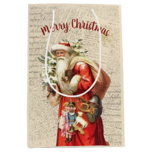Vintage Santa Claus Medium Gift Bag