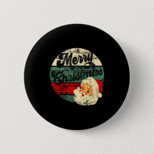 Vintage Santa Claus Merry Christmas Face Old Fashi 6 Cm Round Badge