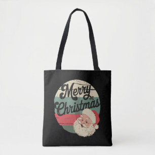 Vintage Santa Claus Merry Christmas Face Old  Tote Bag