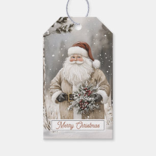 Vintage Santa Claus Merry Christmas Gift Tags