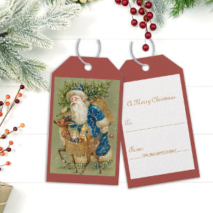 Vintage Santa Claus Merry Christmas Gift Tags