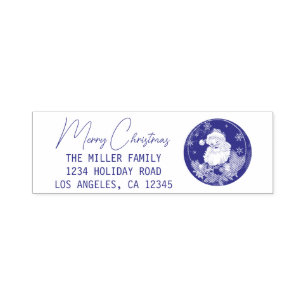 Vintage Santa Claus Merry Christmas Return Address Self-inking Stamp