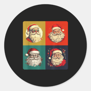 Vintage Santa Claus P Art - Retro Funny Christmas Classic Round Sticker