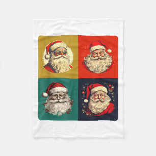 Vintage Santa Claus P Art - Retro Funny Christmas Fleece Blanket