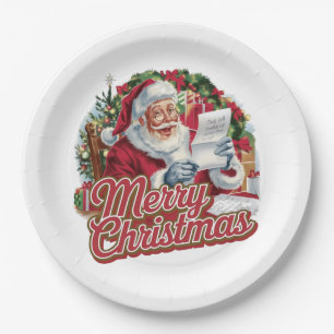 Vintage Santa Claus Paper Plate