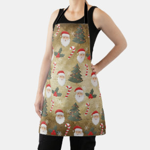 Vintage Santa Claus Pattern Apron