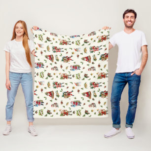 Vintage Santa Claus Personalised Christmas Fleece Blanket