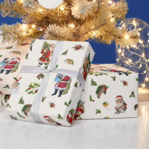 Vintage Santa Claus Personalised Christmas Wrapping Paper