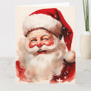 Vintage santa claus portrait card
