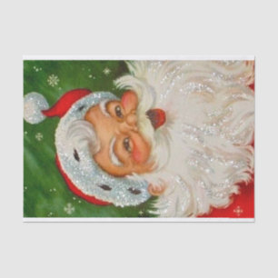Vintage Santa Claus Red Green Tissue Paper