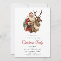 Vintage Santa Claus Riding a Reindeer