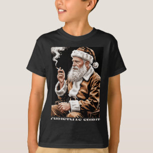 Vintage Santa Claus Smoking Cigarette Funny Christ T-Shirt
