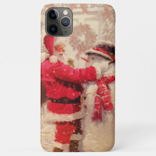 Vintage Santa Claus Snowman Christmas Case-Mate iPhone Case