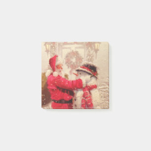 Vintage Santa Claus Snowman Christmas Festive Post-it Notes