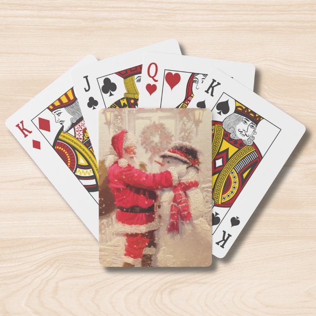 Vintage Santa Claus Snowman Christmas Playing Cards (Creator Uploaded)