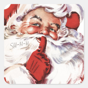 Vintage Santa Claus Square Sticker