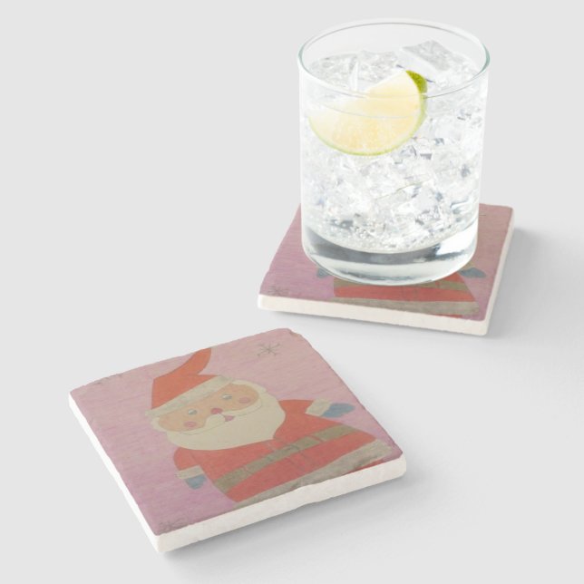 Vintage Santa Claus Stone Coaster (Side)
