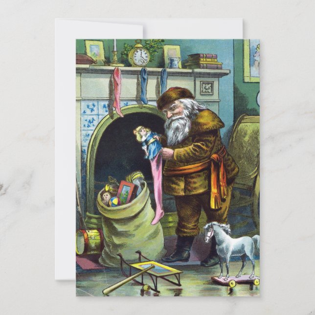 Vintage Santa Claus Toy Christmas Party Invitation (Front)