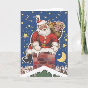Vintage Santa Claus, Twas Night Before Christmas Holiday Card