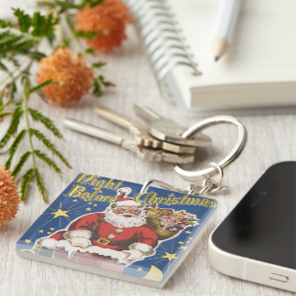Vintage Santa Claus, Twas Night Before Christmas Key Ring
