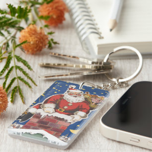 Vintage Santa Claus, Twas Night Before Christmas Key Ring