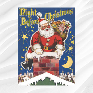 Vintage Santa Claus, Twas Night Before Christmas Poster