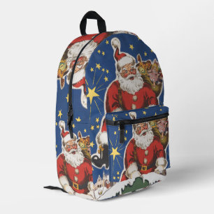Vintage Santa Claus, Twas Night Before Christmas Printed Backpack