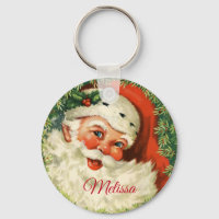 Vintage Santa Claus with Pine Wreath