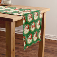 Vintage Santa Claus with Pine Wreath Pattern