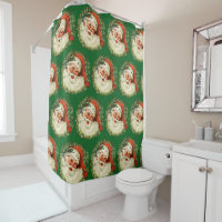 Vintage Santa Claus with Pine Wreath