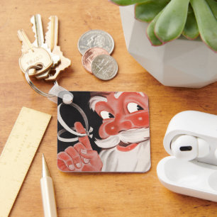 Vintage Santa Claus with Reminder String on Finger Key Ring