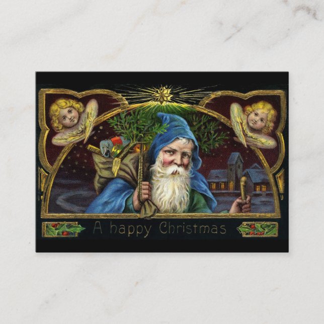 Vintage Santa Claus with Toys 3 Business Card (Front)