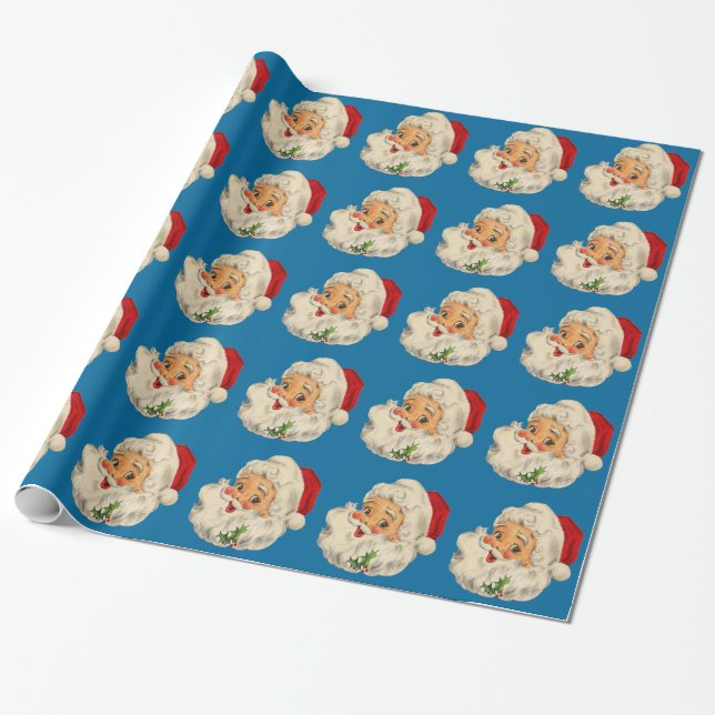 Vintage Santa Claus Wrapping Paper (Unrolled)