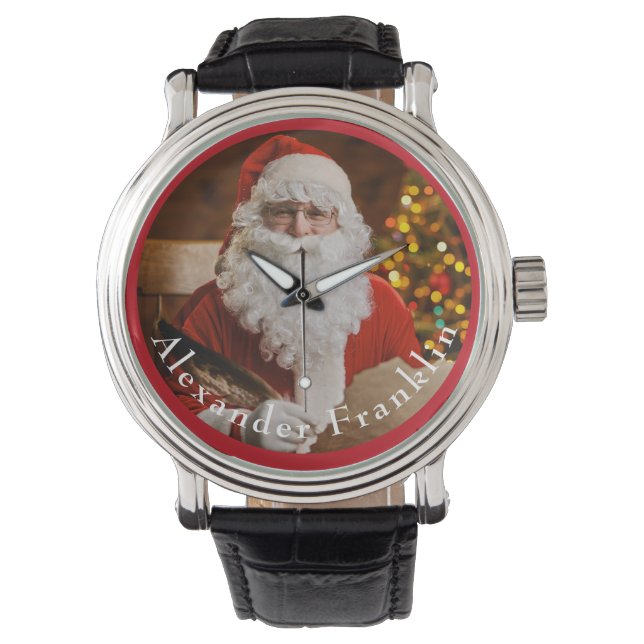 Vintage Santa Claus Writing Christmas Tree Watch (Front)