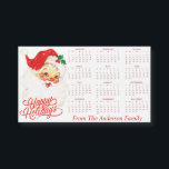 Vintage Santa Clause Personalised 2025 Calendar<br><div class="desc">Spread Christmas cheer with this year at a glance magnetic calendar that blends nostalgia with practicality and features a classic mid-century image of Santa's jolly face,  warmly wishing everyone "Happy Holidays" with its vintage flair.</div>