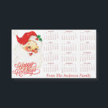 Vintage Santa Clause Personalised 2025 Calendar<br><div class="desc">Spread Christmas cheer with this year at a glance magnetic calendar that blends nostalgia with practicality and features a classic mid-century image of Santa's jolly face,  warmly wishing everyone "Happy Holidays" with its vintage flair.</div>