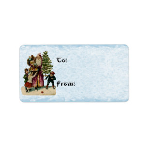 Vintage Santa Clause Present Gift Tag