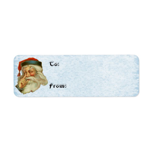 Vintage Santa Clause Present Gift Tag (Front)