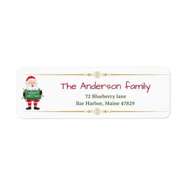 Vintage Santa Clause With Christmass Sign Address  (Front)