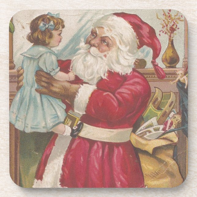 vintage Santa Coaster (Front)