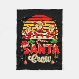 Vintage Santa Crew Three Santa Christmas Snow Love Fleece Blanket