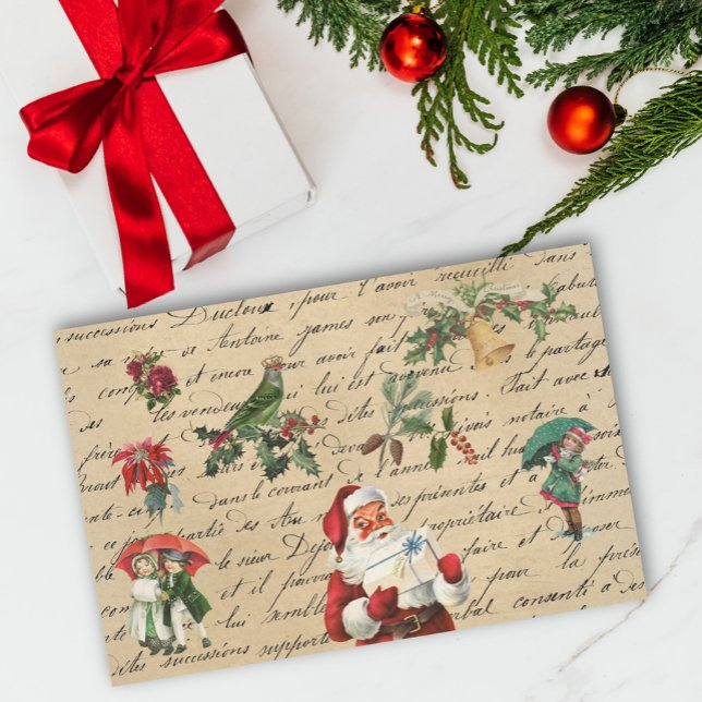 Vintage Santa Decoupage Victorian  Tissue Paper (Creator Uploaded)
