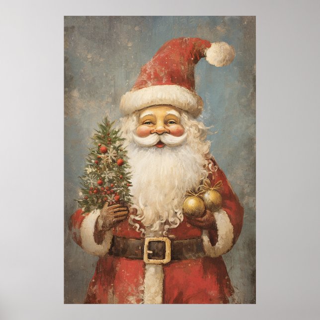 Vintage Santa Distressed Poster (Front)