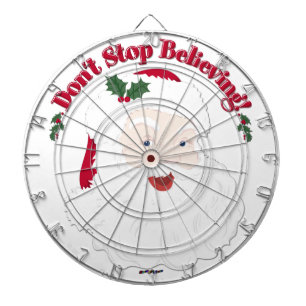 Vintage Santa Don't Stop Believing! Dartboard