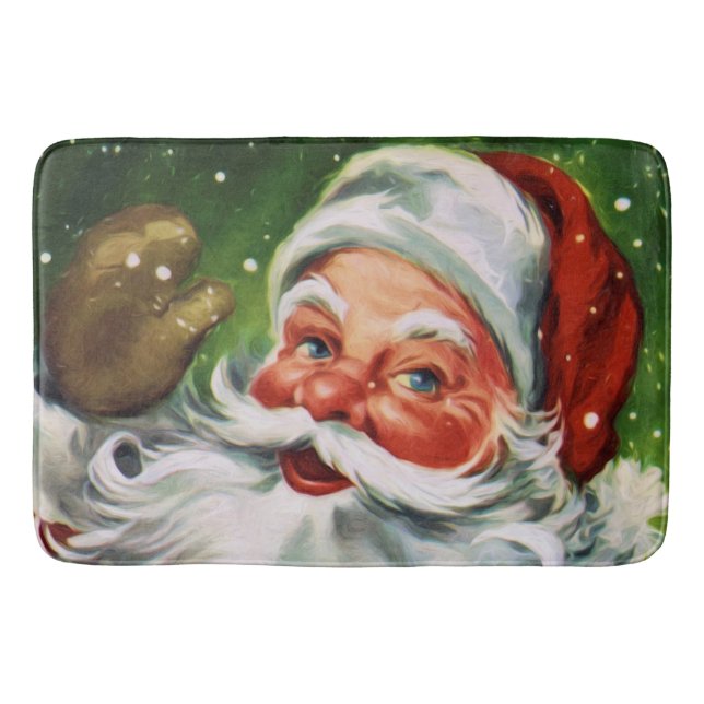 Vintage Santa Face 1 Bath Mat (Front)