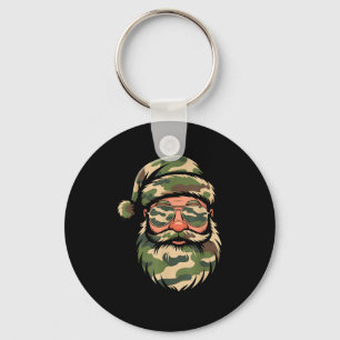 Vintage Santa Face Camouflage Christmas Xmas Camo  Key Ring