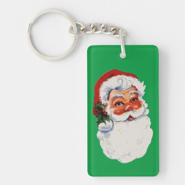 Vintage Santa Face Key Ring (Front)